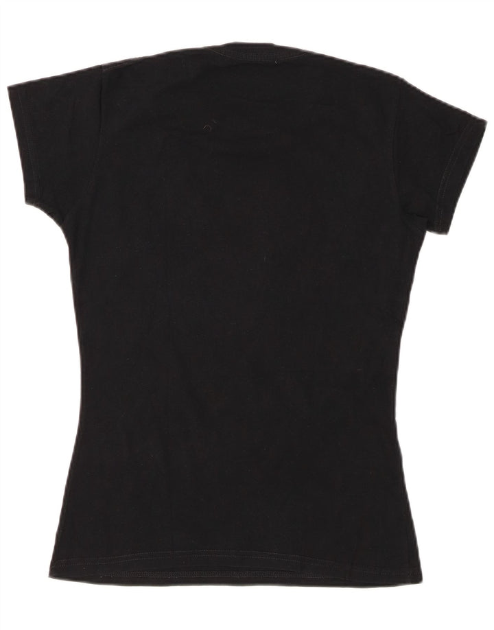 HARD ROCK CAFE Womens Barcelona Graphic T-Shirt Top UK 10 Small Black