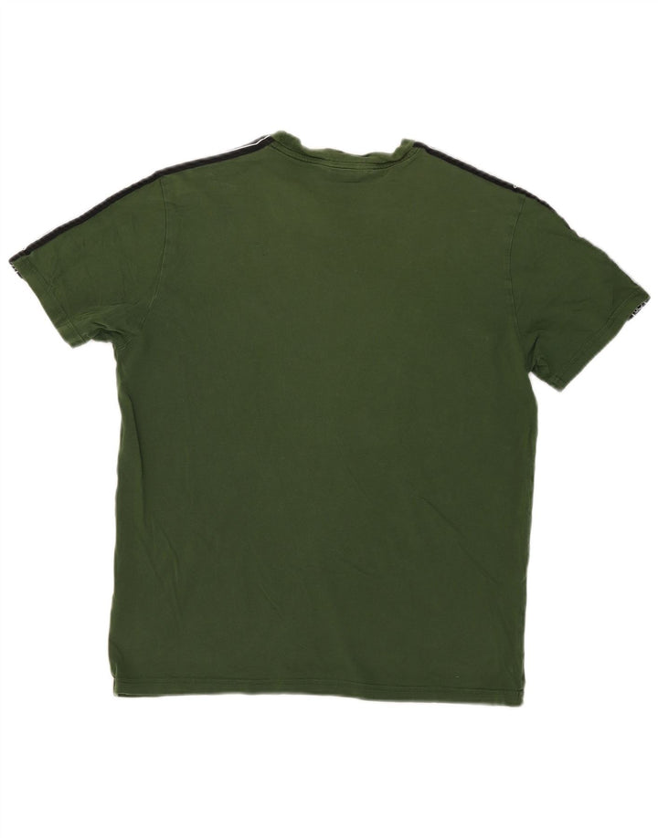 Champion Mens Graphic T-Shirt Top Medium Green Colourblock