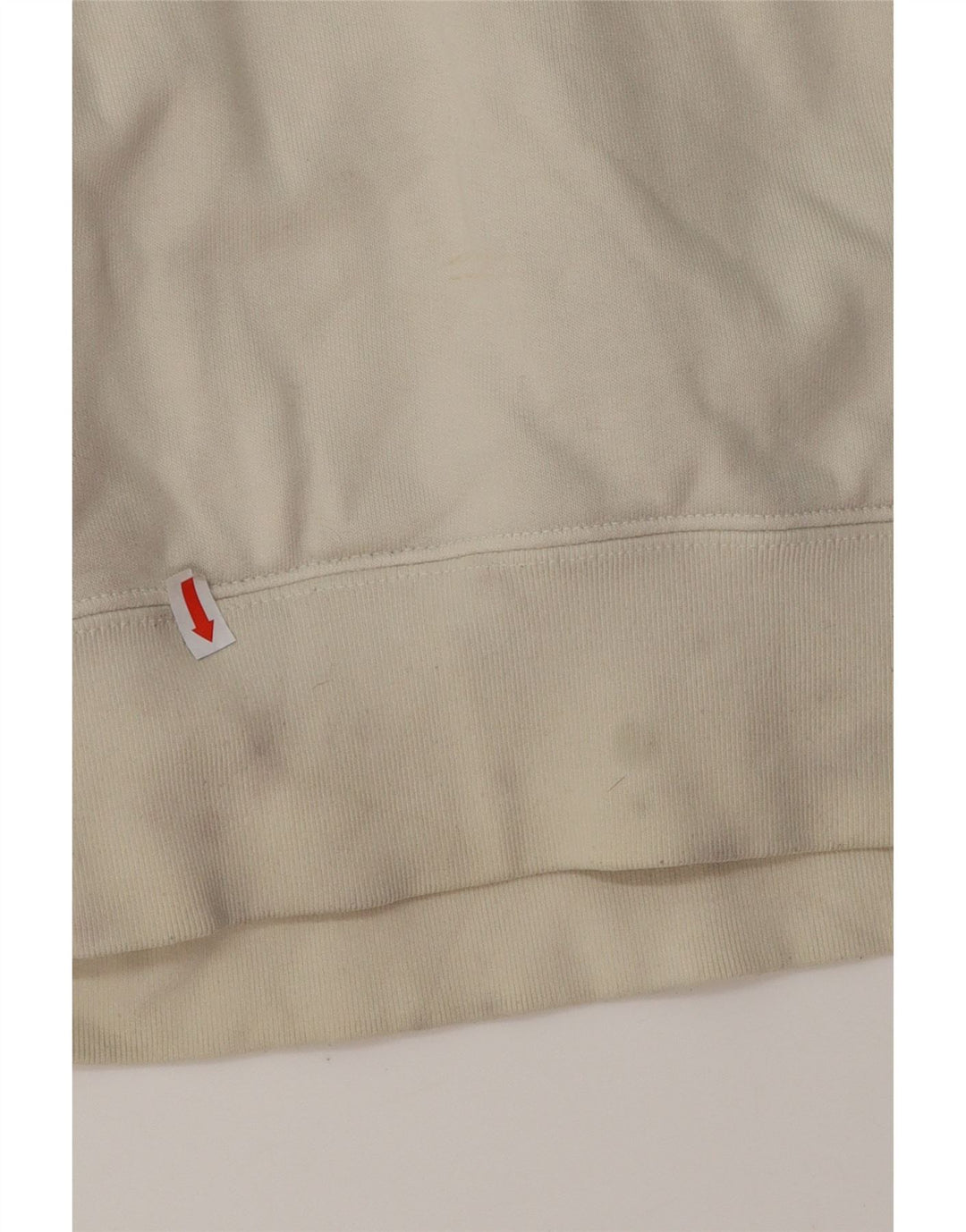 ADIDAS Womens Hoodie Jumper UK 14 Medium Off White Cotton