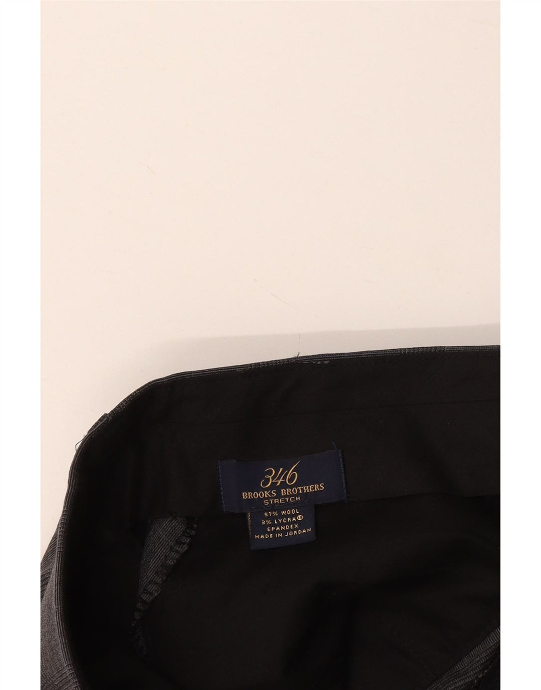 Brooks Brothers Mens 346 Straight Suit Trousers W36 L31 Grey Check Wool