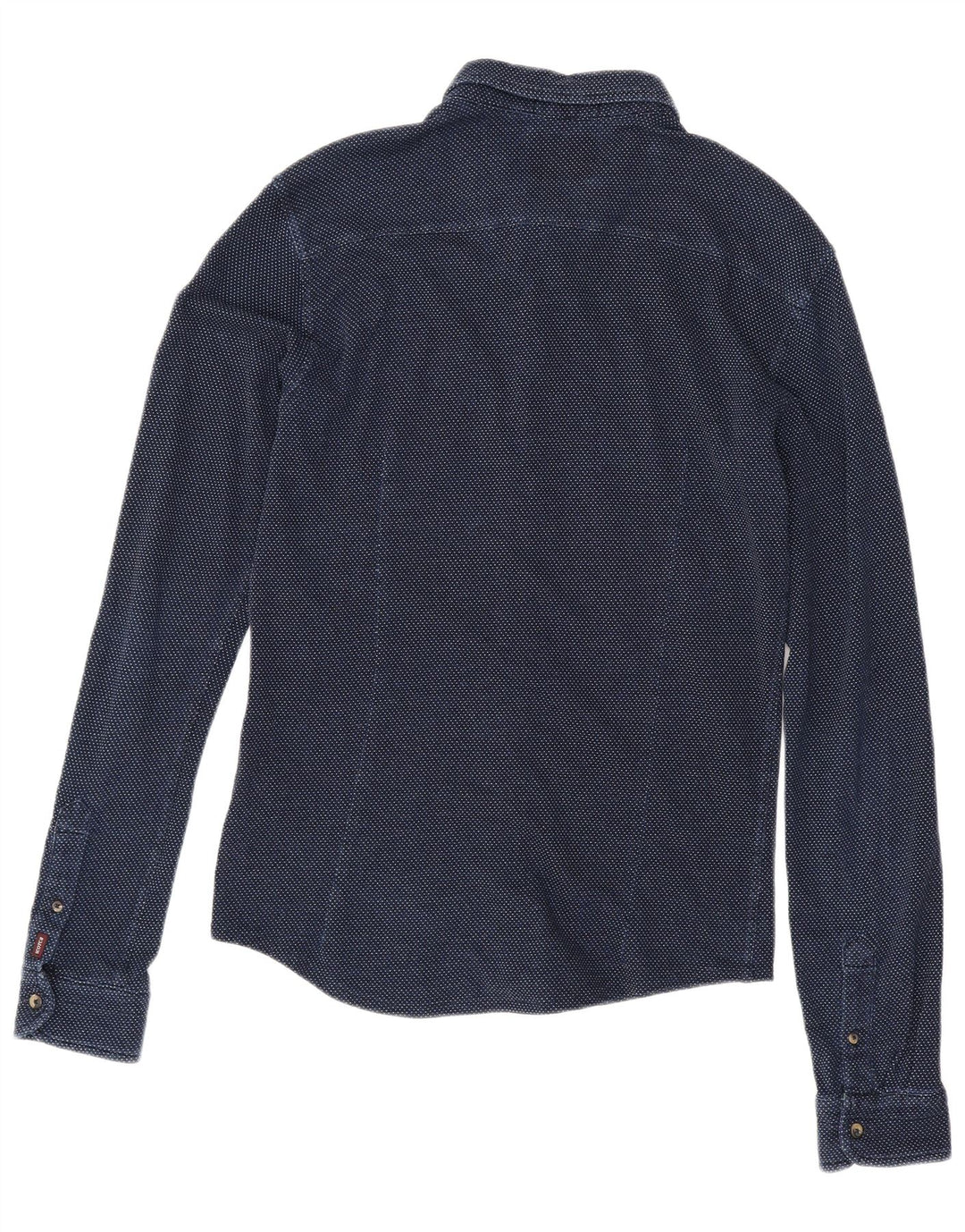 Scotch & Soda Mens Shirt Medium Navy Blue Spotted Cotton