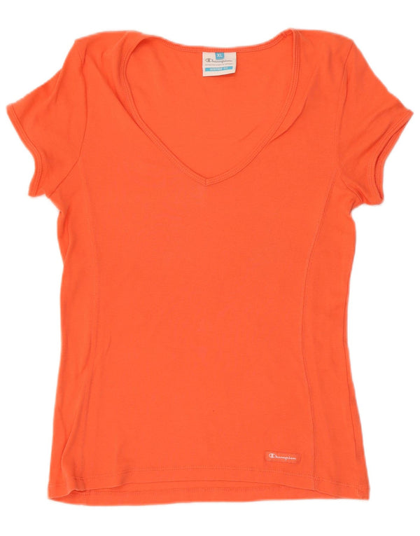 Champion Womens Heritage Fit T-Shirt Top UK 18 XL Orange