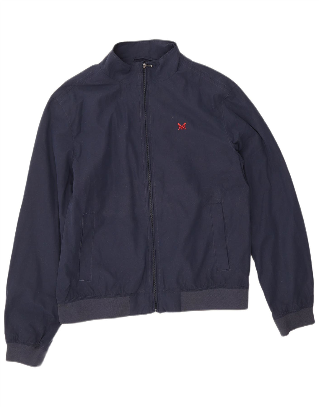 Crew Clothing Mens Bomber Jacket UK 36 Small Navy Blue Polyester