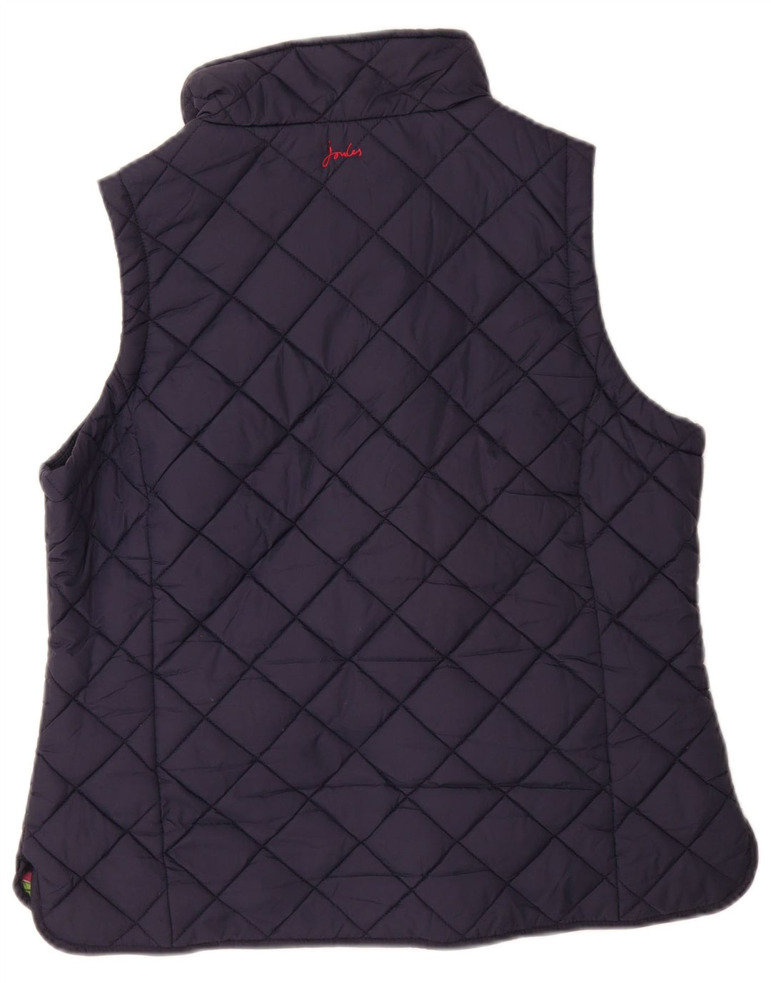 JOULES Womens Quilted Gilet UK 14 Large  Navy Blue Polyamide