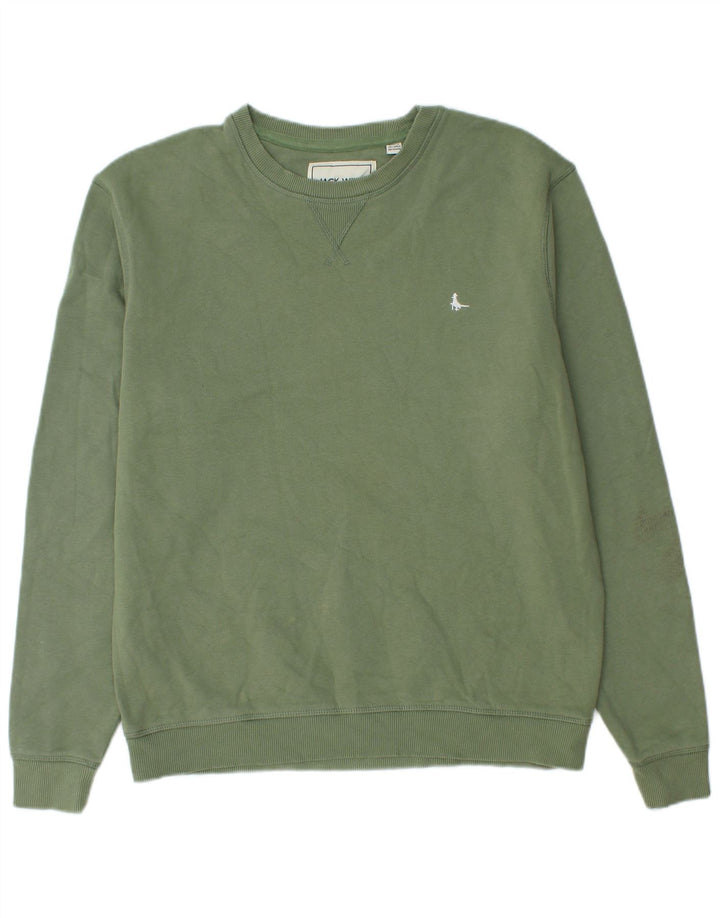 Jack Wills Mens Sweatshirt Jumper Medium Green Cotton