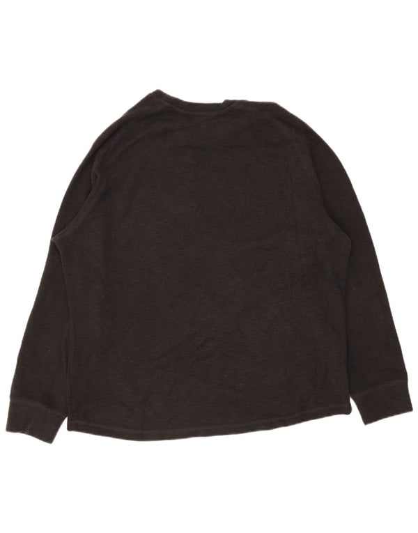 Eddie Bauer Mens Top Long Sleeve XL Black Cotton
