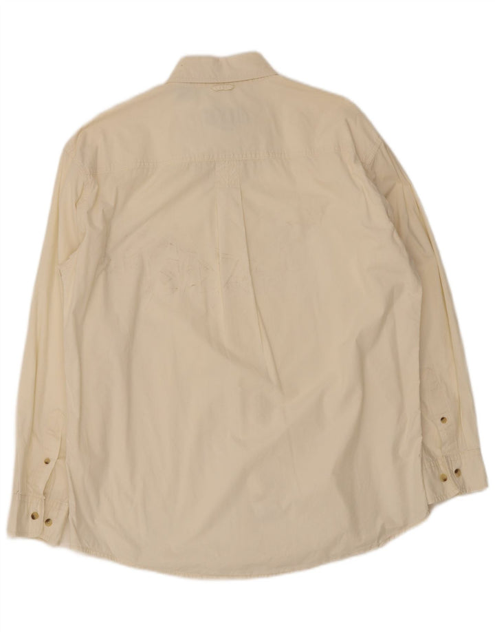 Timberland Mens Shirt Medium Beige Cotton