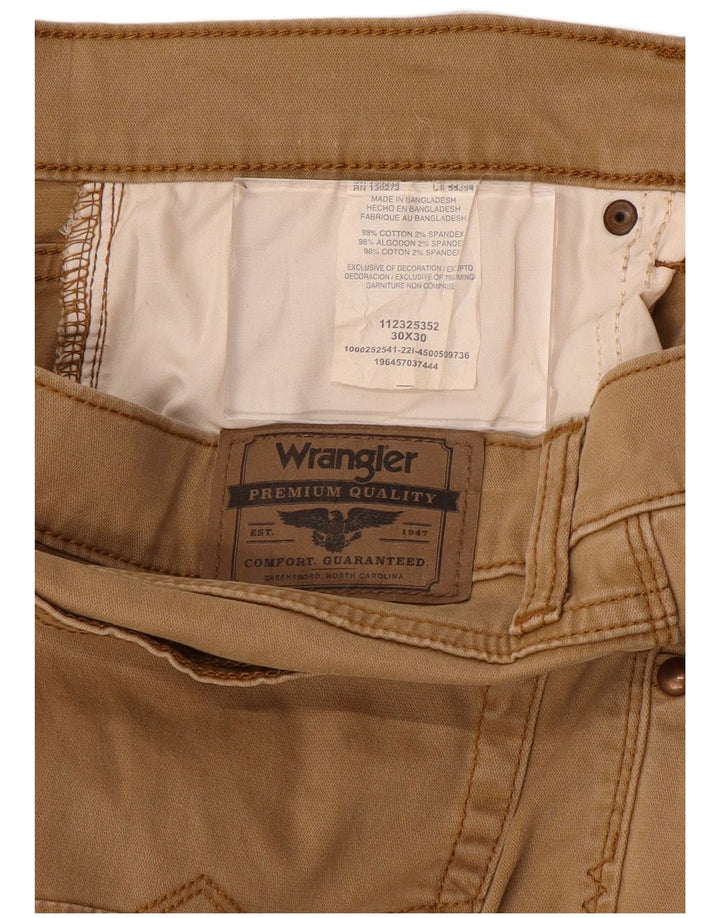 Wrangler Mens Straight Casual Trousers W30 L30 Brown Cotton