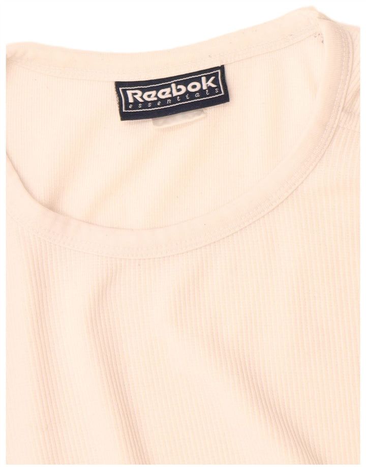 Reebok Womens T-Shirt Top UK 12 Medium  White Polyester