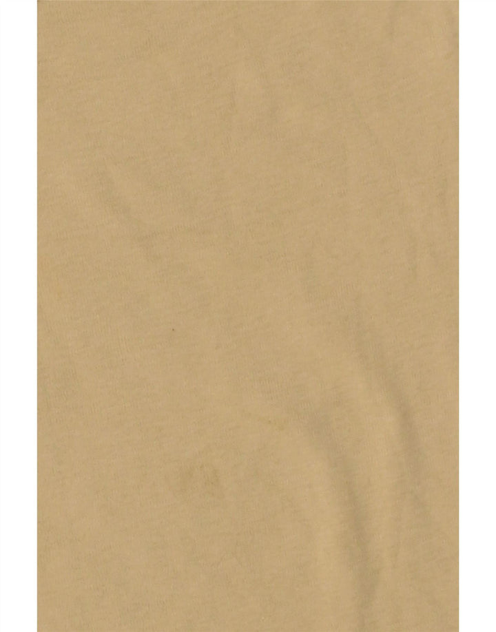 LEE Womens T-Shirt Top UK 12 Medium Beige Cotton