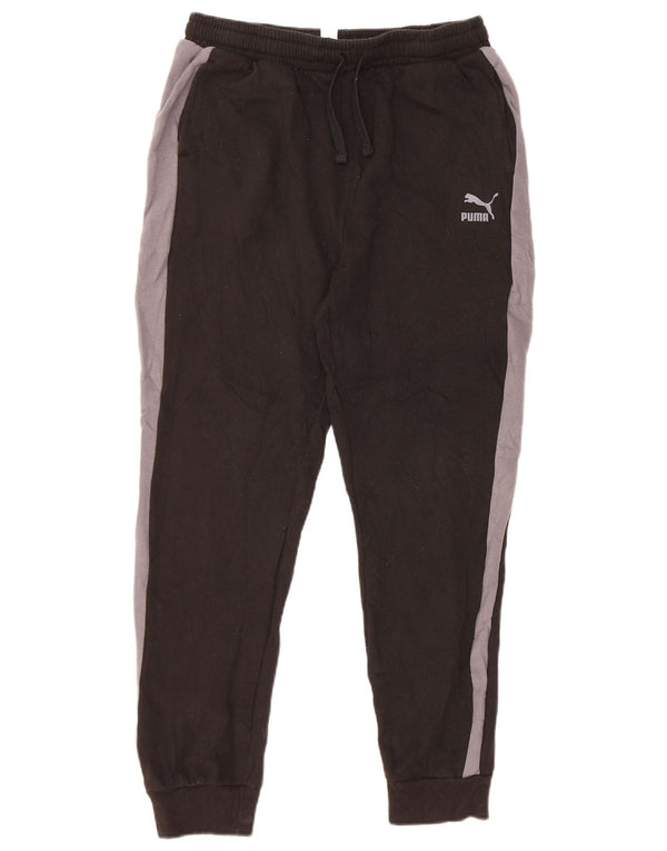 Puma Boys Tracksuit Trousers Joggers 15-16 Years XL Black Colourblock