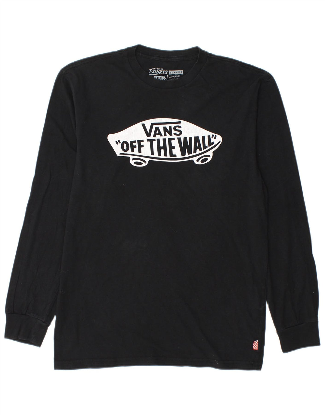 VANS Mens Classic Fit Graphic Top Long Sleeve Medium Black Cotton