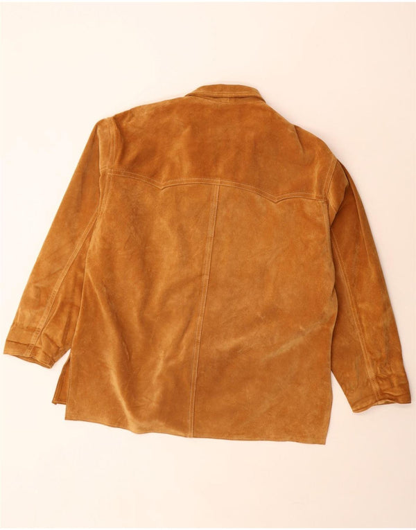 Paul & Wite Mens Suede Jacket UK 40 Large Brown Leather