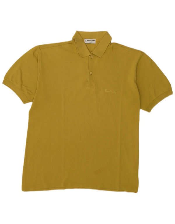 Pierre Cardin Mens Polo Shirt IT 52 Large Yellow Cotton
