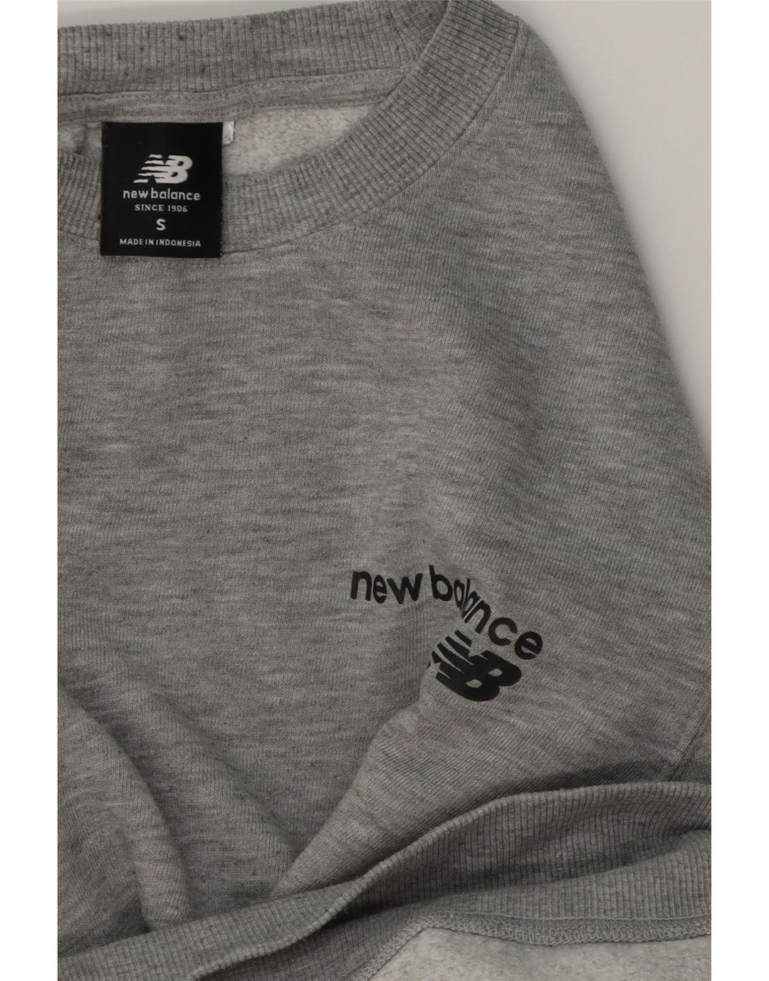 New Balance Mens Sweatshirt Jumper Small Grey Cotton