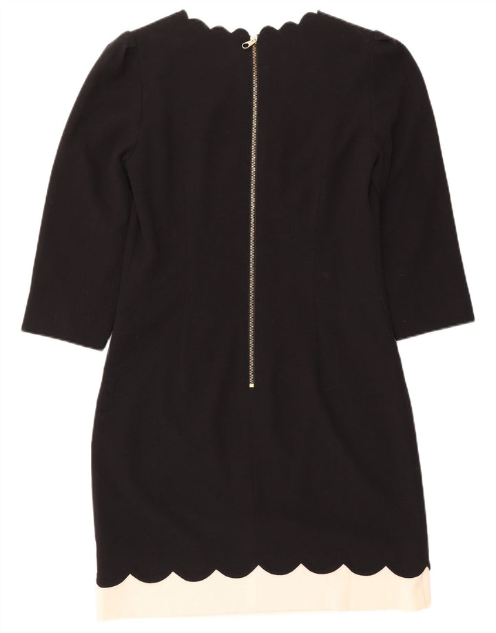 TED BAKER Womens 3/4 Sleeve Sheath Dress Size 2 Small Black Colourblock