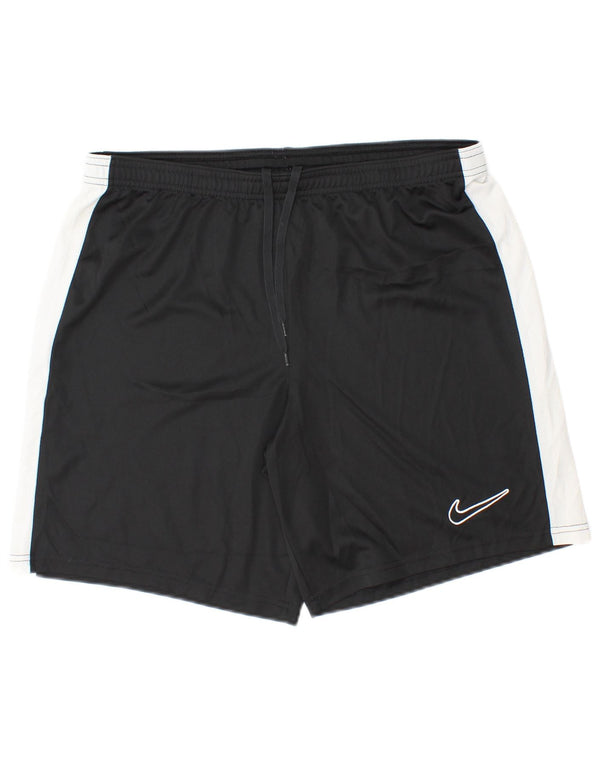 NIKE Mens Dri Fit Slim Fit Sport Shorts Large Black Colourblock Polyester