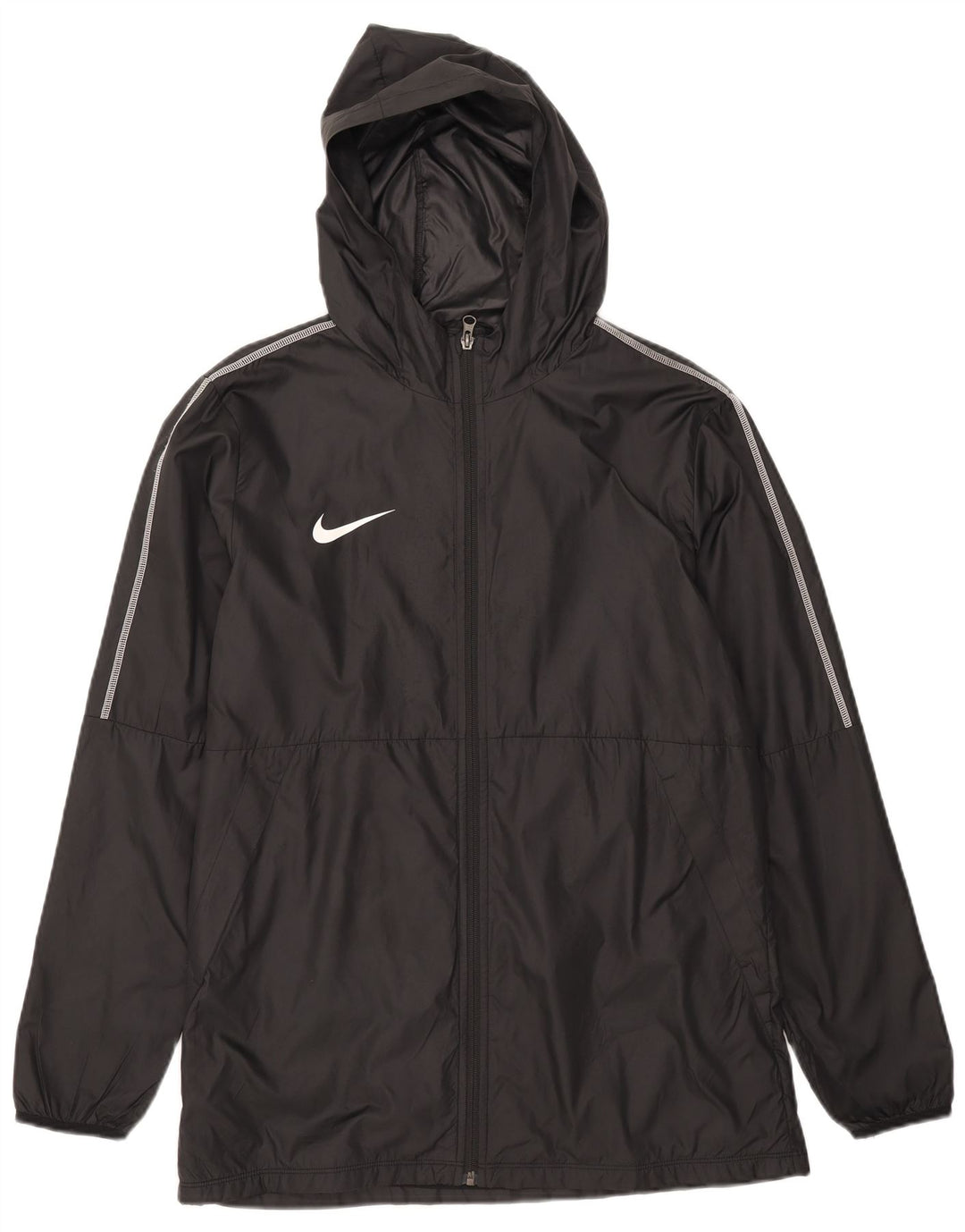 Nike Mens Hooded Rain Jacket UK 40 Large Black Polyester