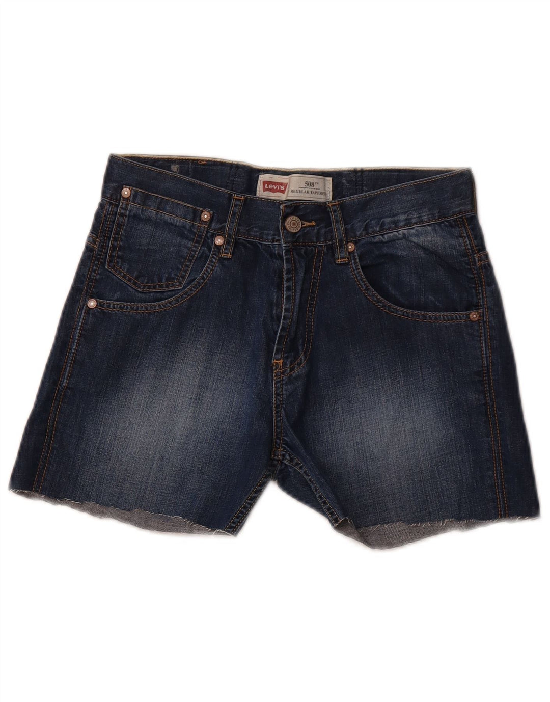 LEVI'S Girls 508 Regular Denim Shorts 15-16 Years W26 Blue Cotton