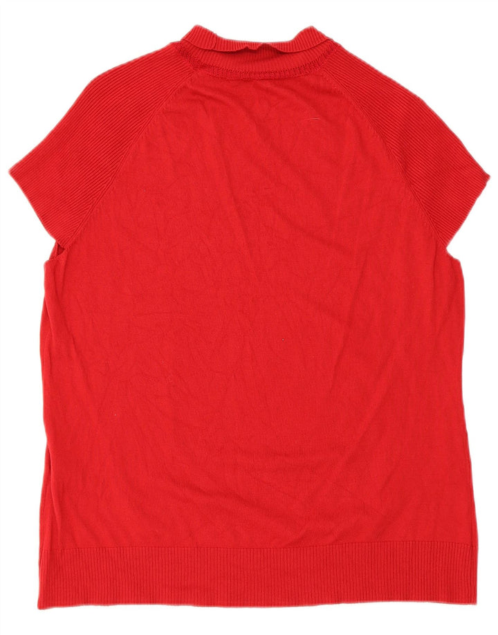 ELENA MIRO Womens Regular Blouse Top UK 14 Medium Red Viscose