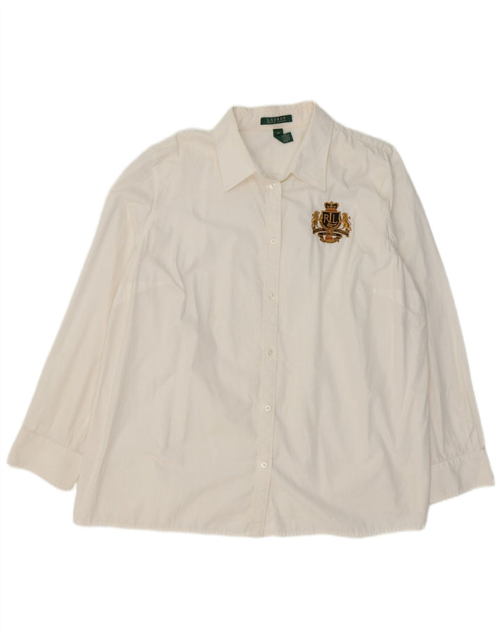 RALPH LAUREN Womens Shirt UK 20 2XL White Cotton