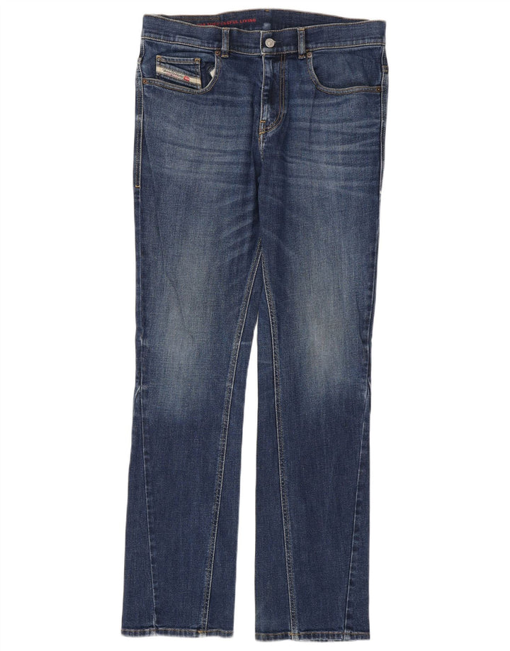 DIESEL Mens Straight Jeans W32 L33 Blue Cotton