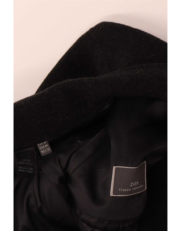 Zara Mens Overcoat UK 38 Medium Black Wool