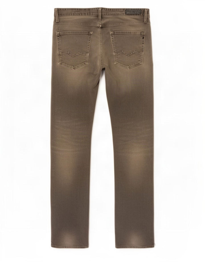 Replay Mens Waitom Slim Jeans W36 L36 Grey Cotton