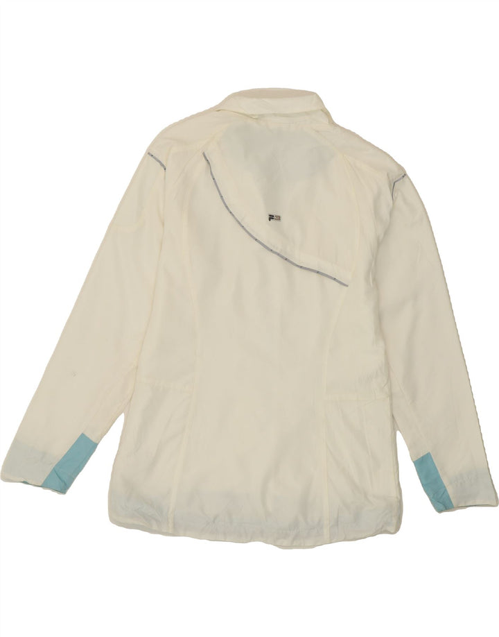 FILA Womens Tracksuit Top Jacket UK 16 Large White Colourblock Polyester Vintage Fila and Second-Hand Fila from Messina Hembry 