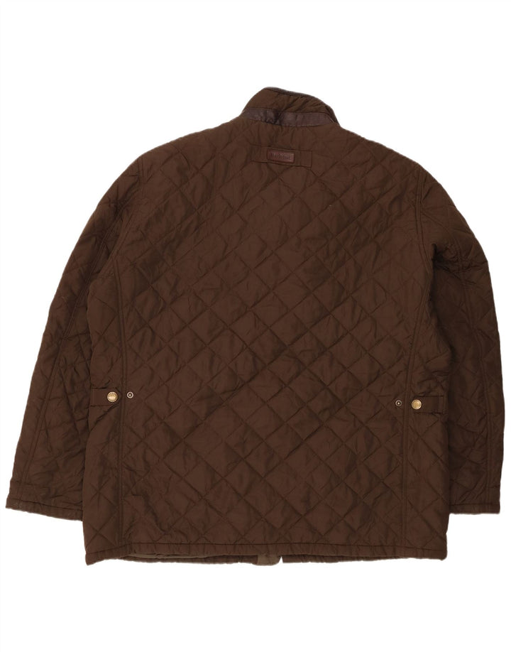 Barbour Mens Quilted Jacket UK 44 2XL Brown Polyester