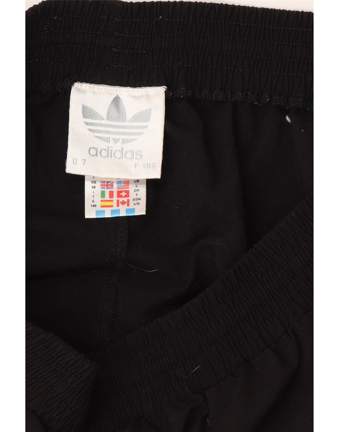 ADIDAS Mens Tracksuit Trousers Joggers Large Black Polyester Vintage Adidas and Second-Hand Adidas from Messina Hembry 