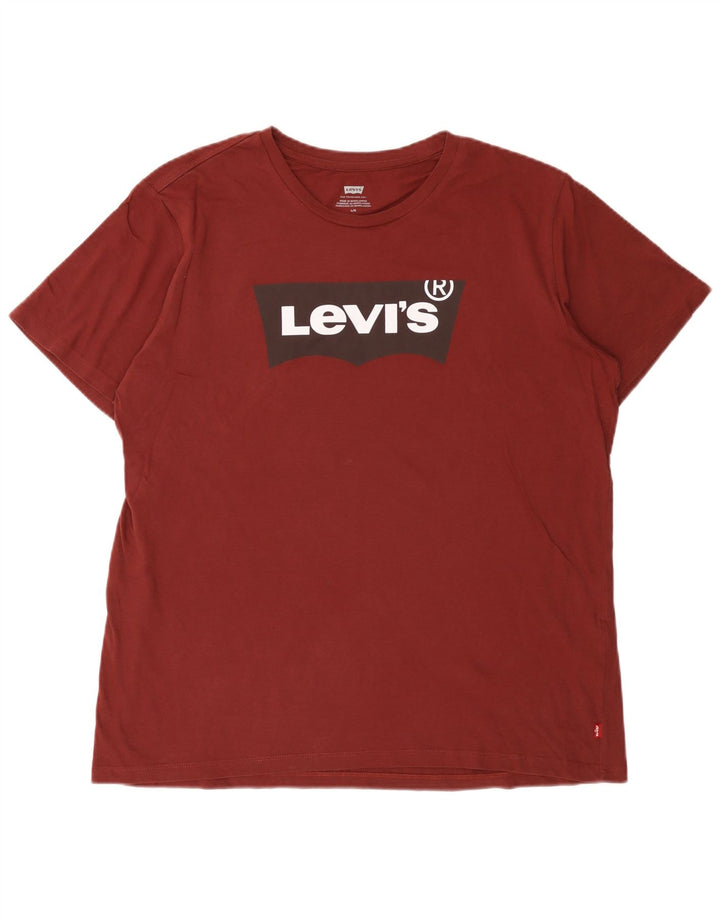 Levi's Mens Graphic T-Shirt Top Large Burgundy Cotton