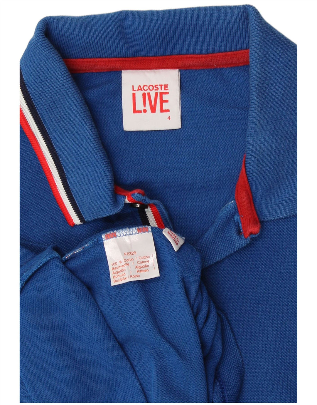 LACOSTE Mens Polo Shirt Size 4 Medium Blue Cotton