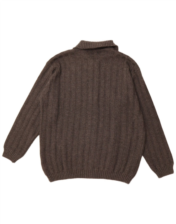 NORTH SAILS Mens Cardigan Sweater Large Grey Acrylic