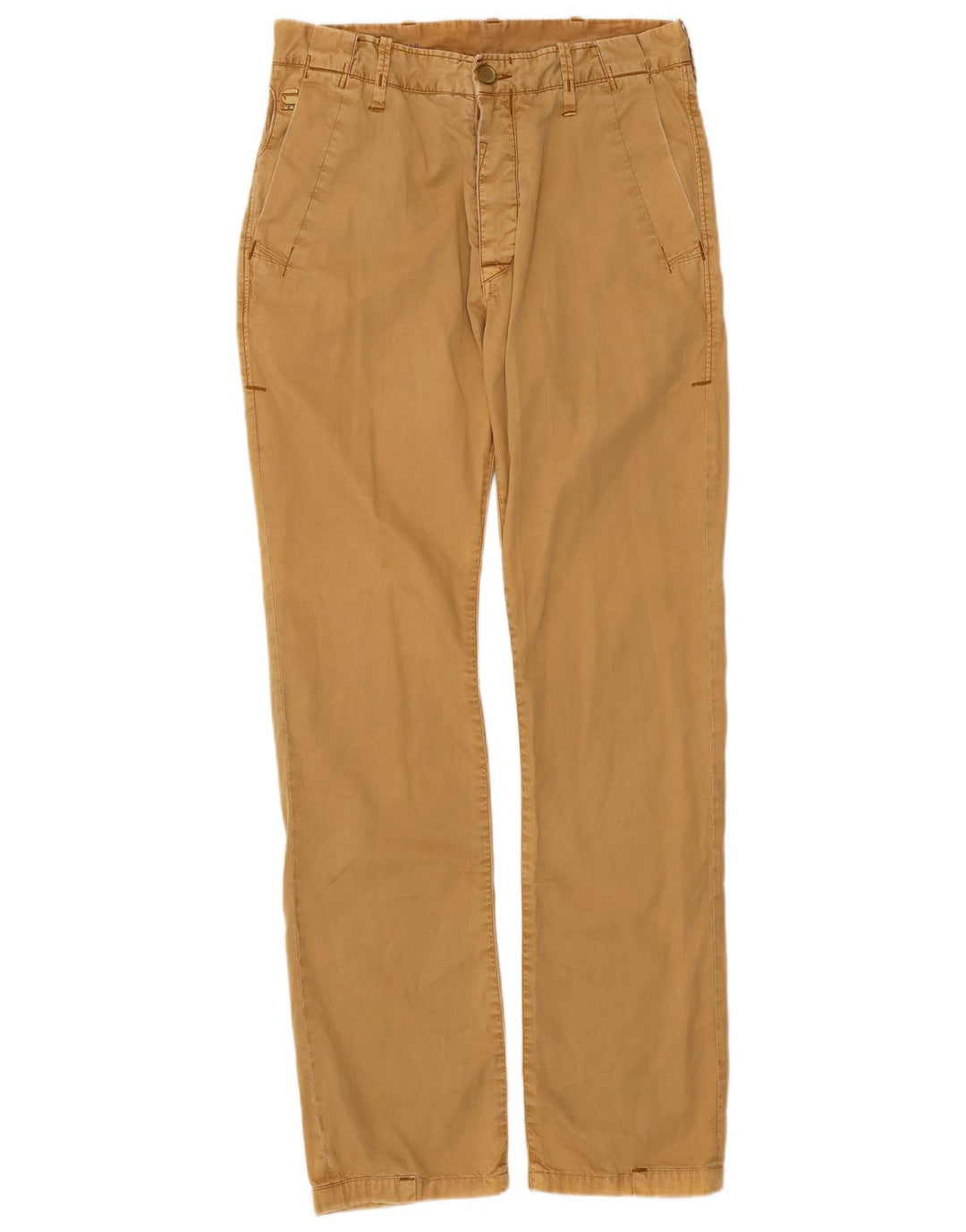G-STAR Mens Straight Chino Trousers W30 L32 Yellow Cotton