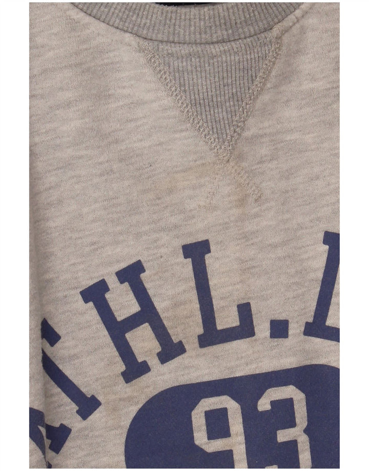 Crew Clothing Mens Graphic Sweatshirt Jumper Large Grey Flecked Cotton