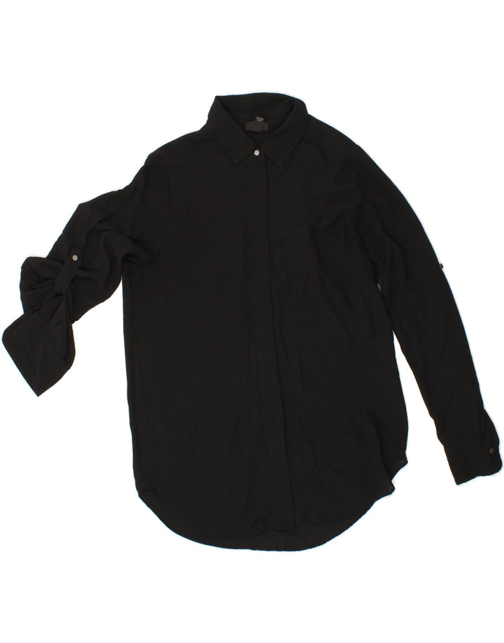 MOSSIMO Womens Shirt Blouse UK 10 Small Black Polyester Vintage Mossimo and Second-Hand Mossimo from Messina Hembry 