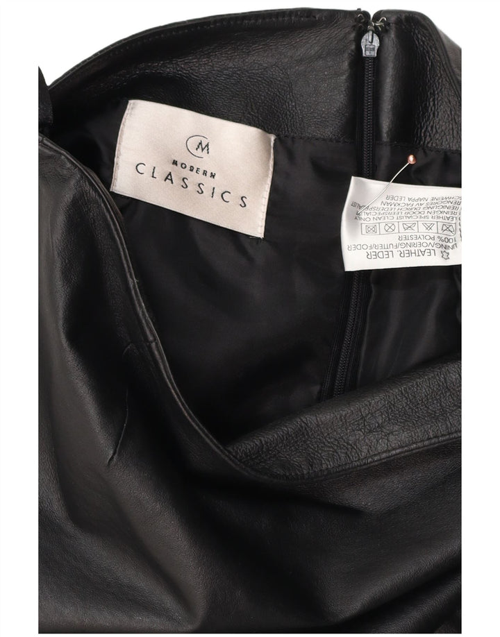 CLASSIC Womens Leather Skirt Medium W28  Black Leather
