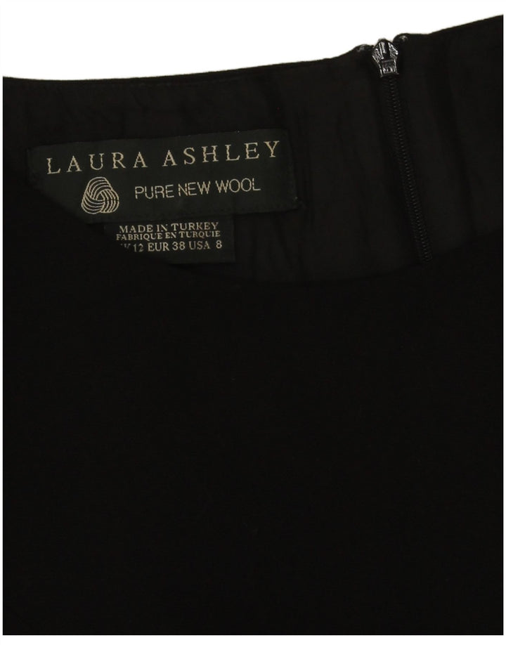 Laura Ashley Womens Sheath Dress UK 12 Medium Black New Wool