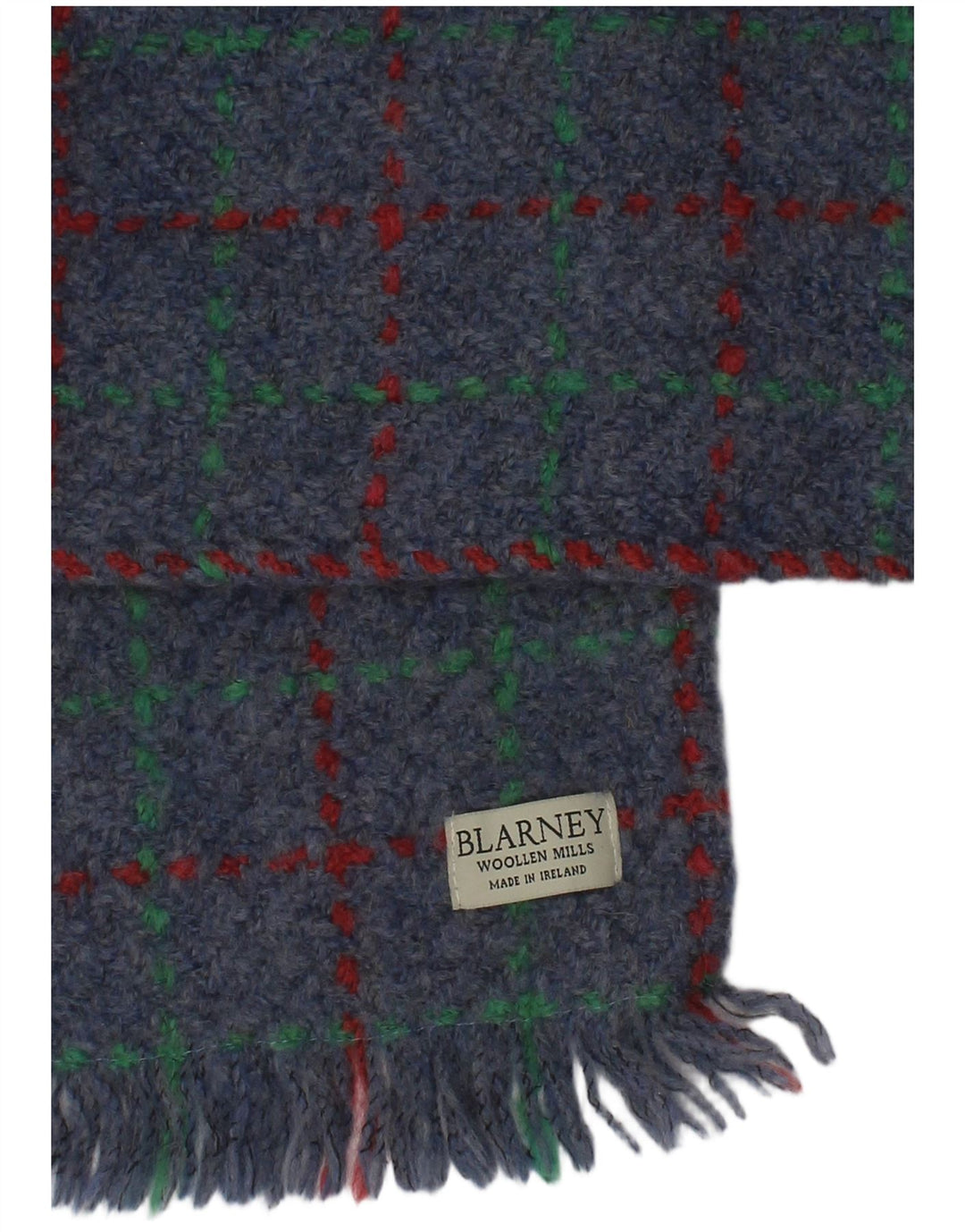 Blarney Mens Rectangle Scarf One Size Blue Check Wool Winter