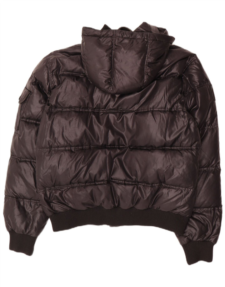 BOMBOOGIE Mens Hooded Padded Jacket UK 44 2XL Black Polyester