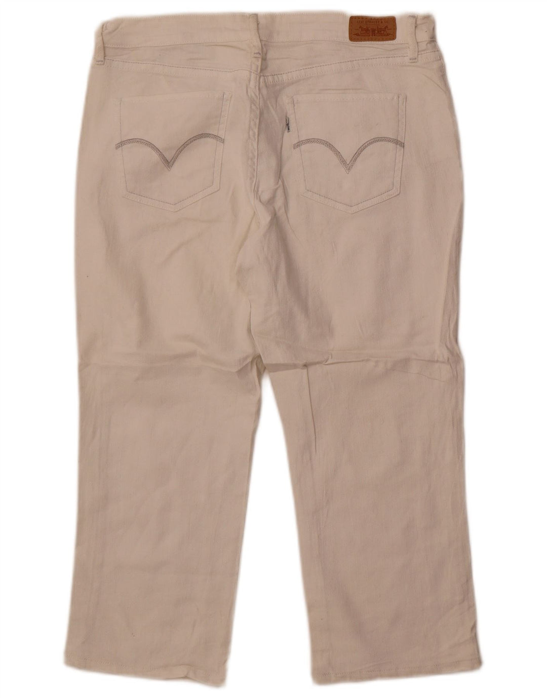 Levi's Womens Capri Jeans US 12 Large W32 L22 White Cotton