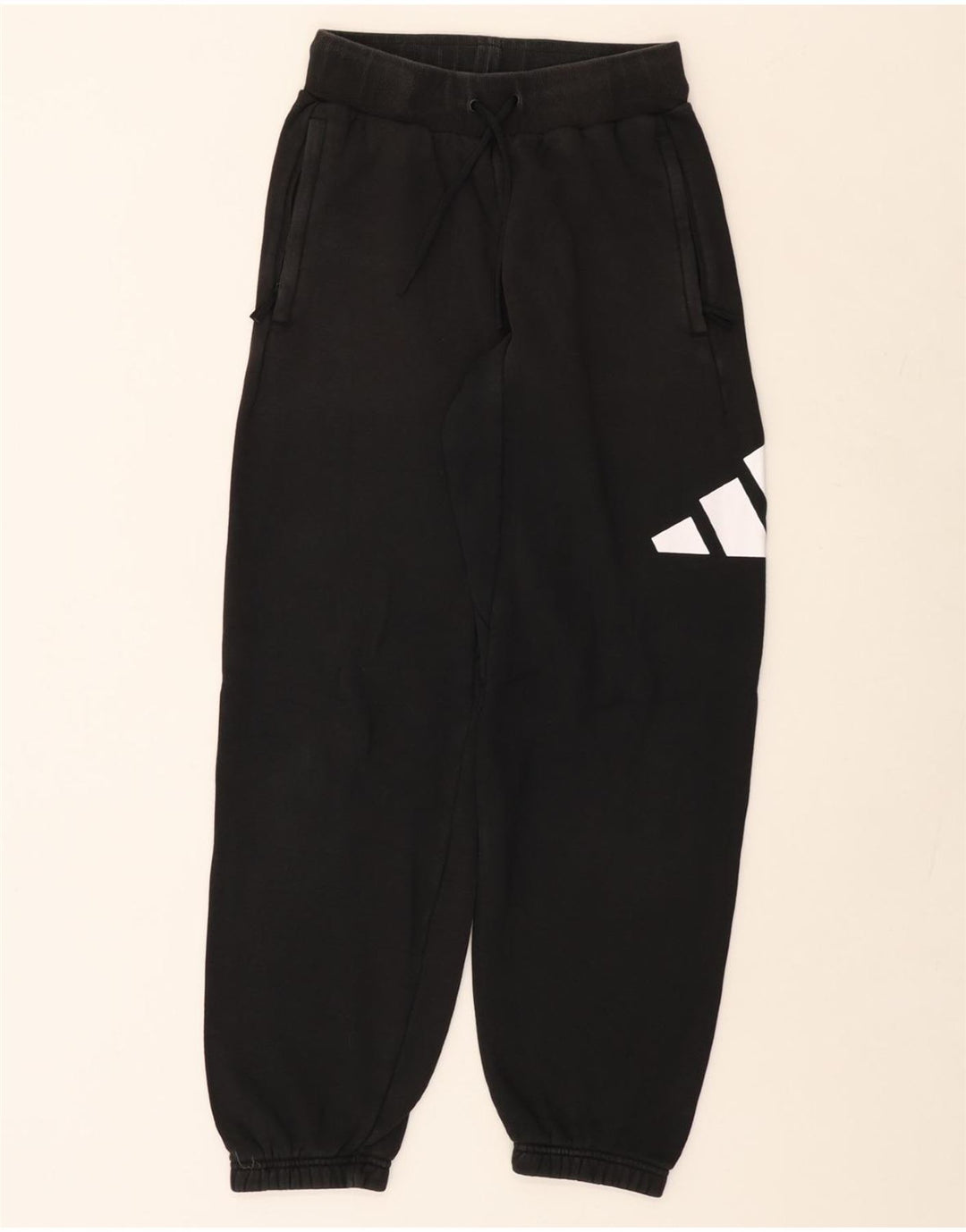 ADIDAS Womens Graphic Tracksuit Trousers Joggers UK 10 Small  Black Cotton