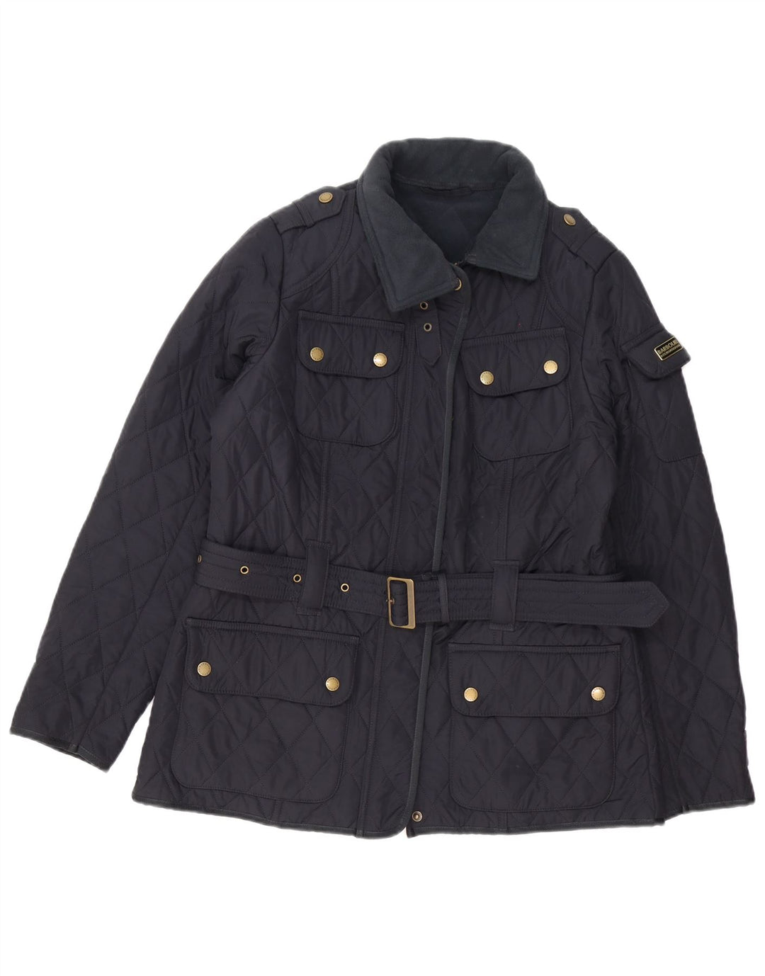Barbour Womens Quilted Jacket UK 14 Large Navy Blue