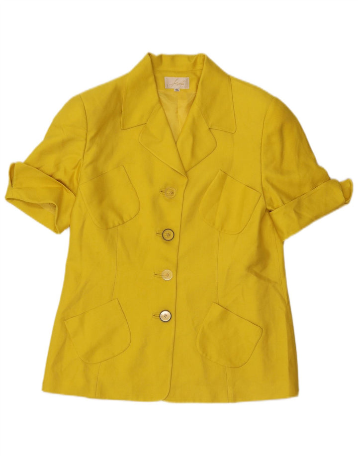 Vintage Womens 4 Button 2 Piece Skirt Set IT 46 Large W32  Yellow Silk