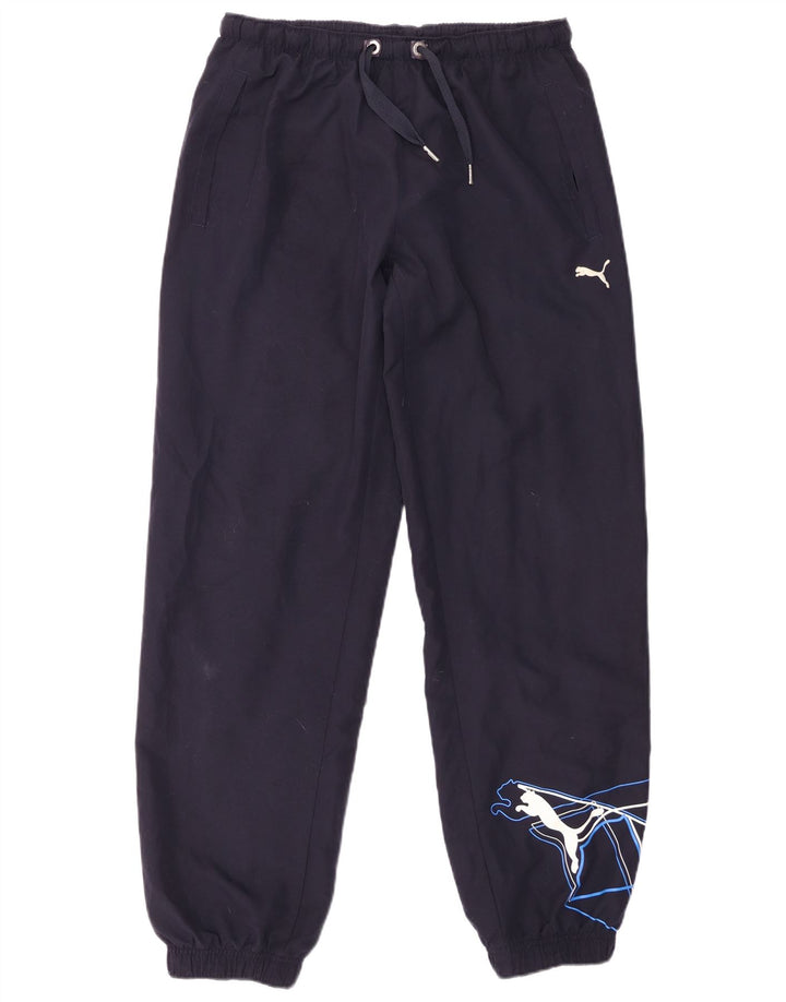 PUMA Mens Graphic Tracksuit Trousers Joggers Medium  Navy Blue