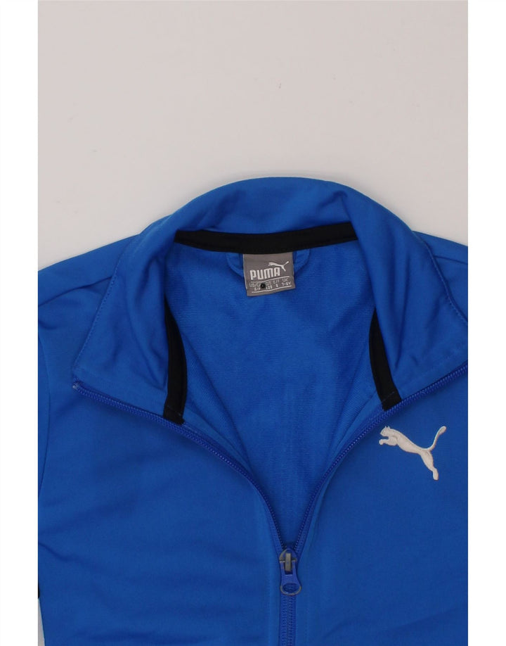 PUMA Boys Tracksuit Top Jacket 7-8 Years Small Blue Colourblock Polyester Vintage Puma and Second-Hand Puma from Messina Hembry 