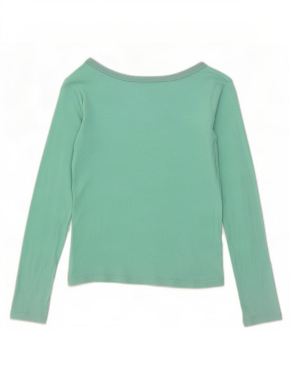 Marks & Spencer Womens Long Sleeve Off Shoulder Top UK 14 Medium Green