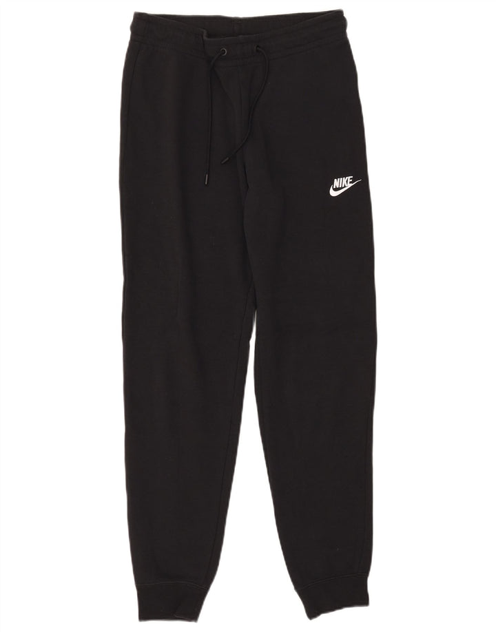 NIKE Womens Tracksuit Trousers Joggers UK 10 Small  Black Cotton