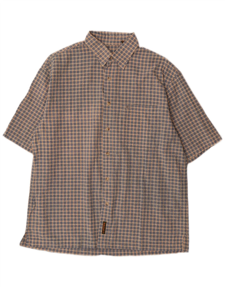 Timberland Mens Short Sleeve Shirt Medium Grey Check Cotton